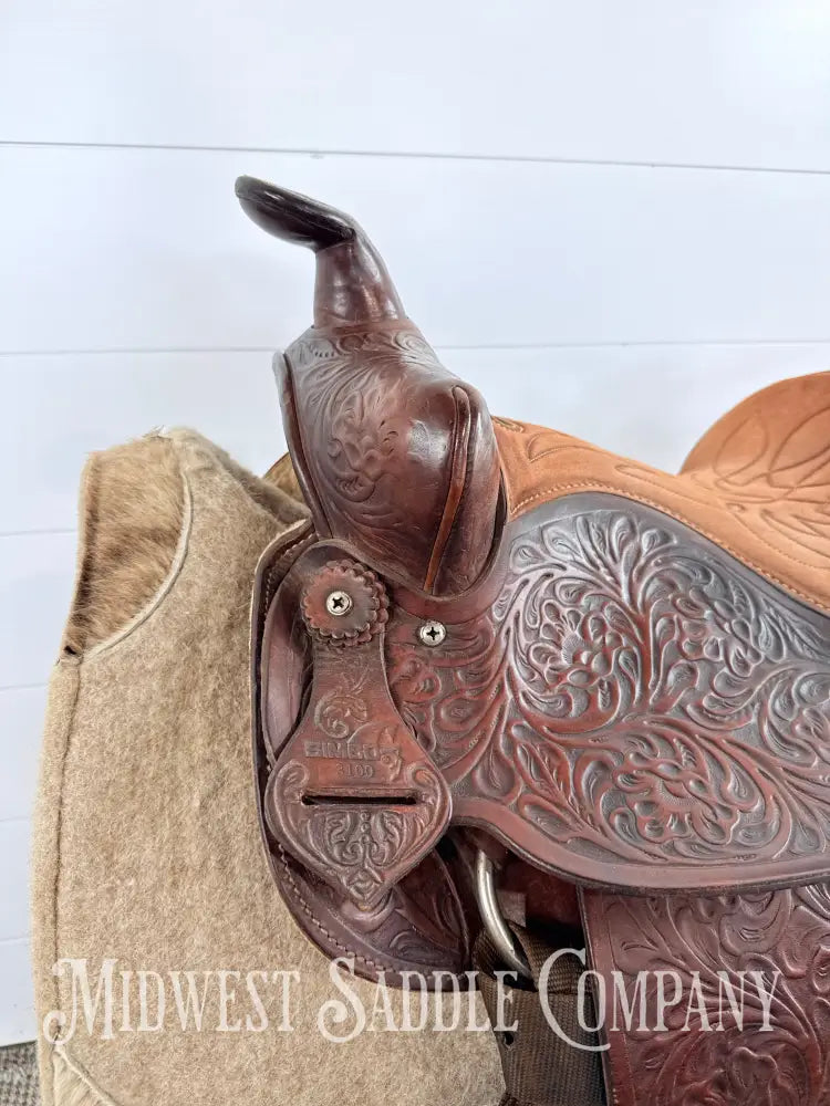 15” Vintage Simco 3100 Western Trail Saddle 6.5” Gullet