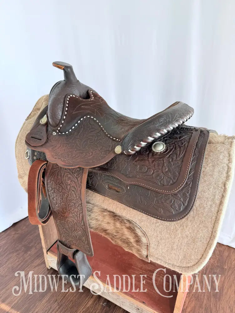 15” Made for Standard - Yoakum TX Western Equitation Saddle Fully Tooled Western Saddle