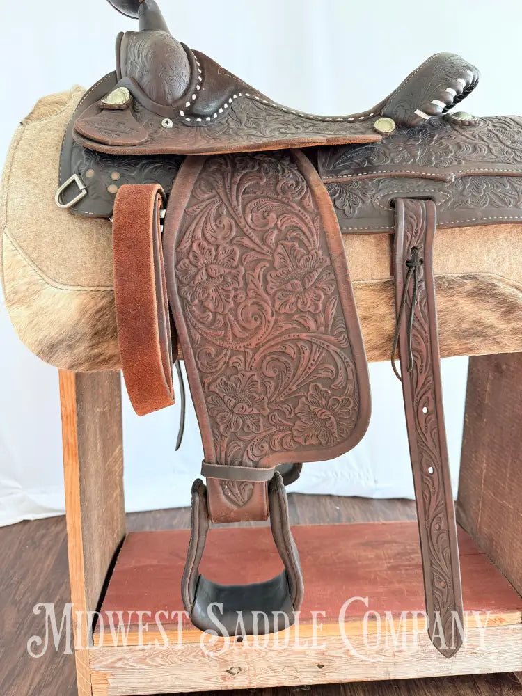 15” Made for Standard - Yoakum TX Western Equitation Saddle Fully Tooled Western Saddle