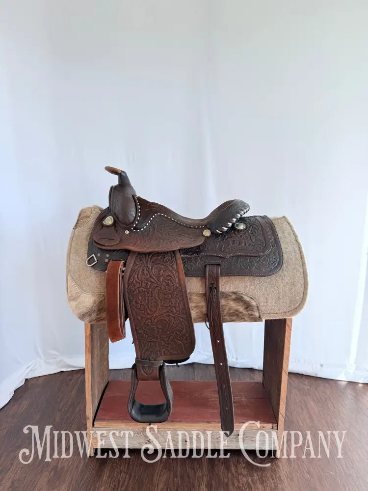 15” Made for Standard - Yoakum TX Western Equitation Saddle Fully Tooled Western Saddle