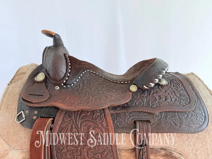 15” Made for Standard - Yoakum TX Western Equitation Saddle Fully Tooled Western Saddle