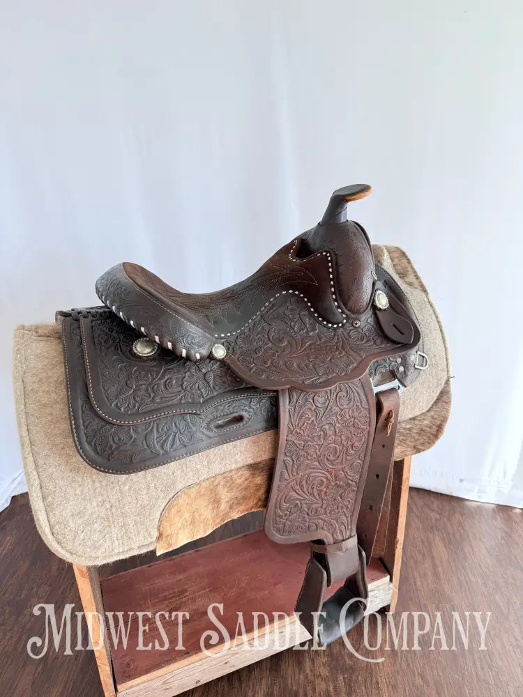 15” Made for Standard - Yoakum TX Western Equitation Saddle Fully Tooled Western Saddle