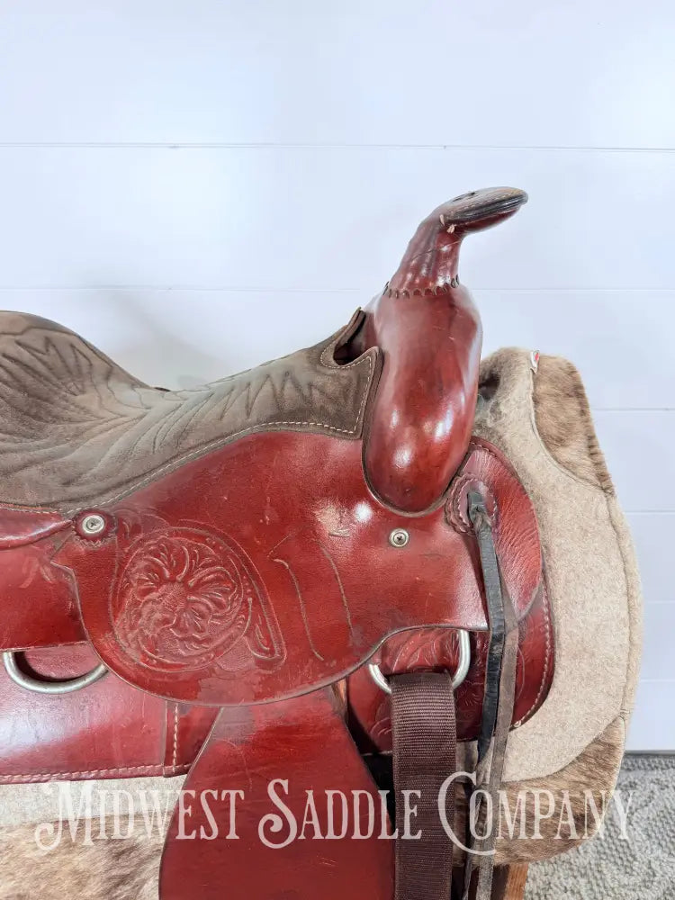15” Western Leather All Around Trail Saddle 6” Gullet - Western Saddle