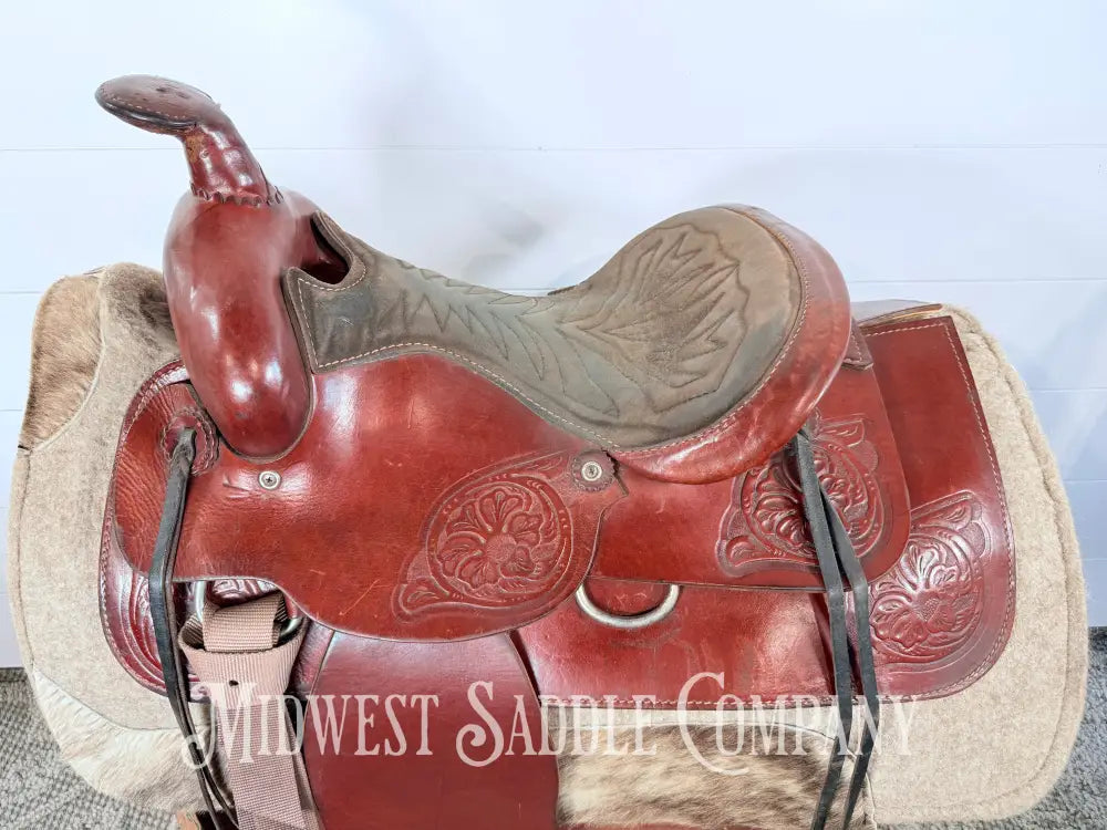 15” Western Leather All Around Trail Saddle 6” Gullet - Western Saddle