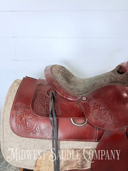 15” Western Leather All Around Trail Saddle 6” Gullet - Western Saddle