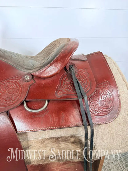 15” Western Leather All Around Trail Saddle 6” Gullet - Western Saddle