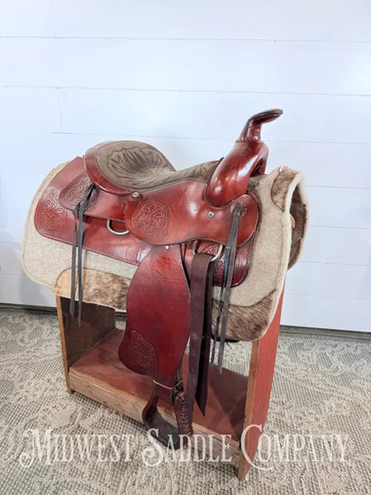 15” Western Leather All Around Trail Saddle 6” Gullet - Western Saddle