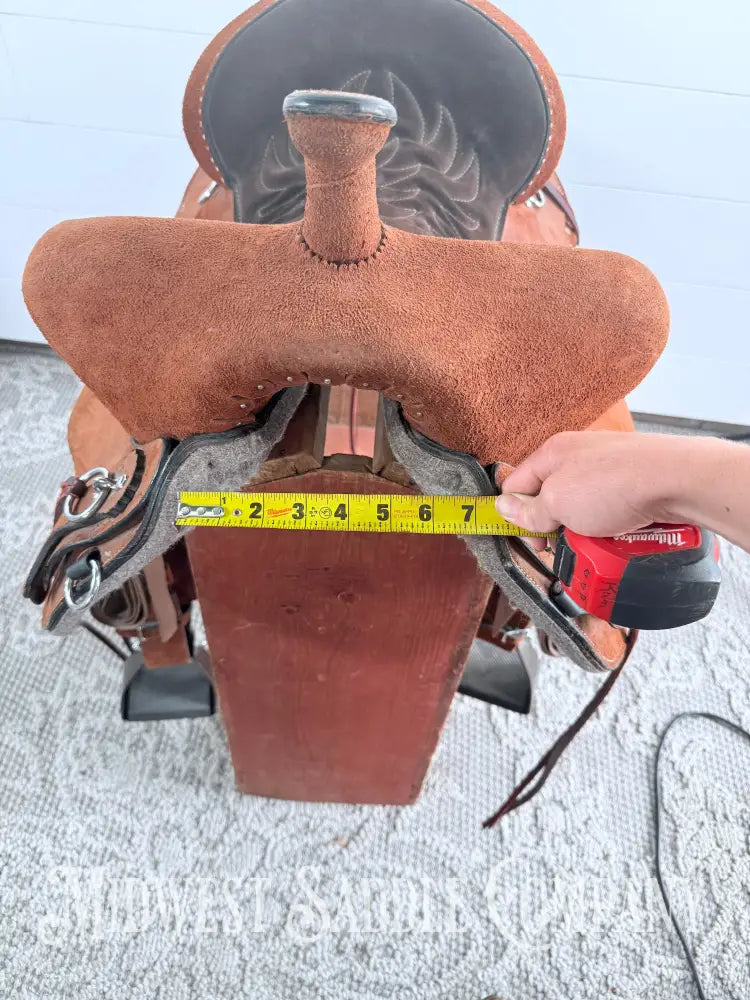 16.5” Circle Y Tucker Beartrap Western Trail Saddle Roughout Regular Tree - Western Saddle