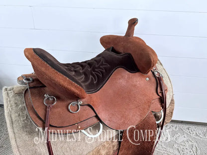 16.5” Circle Y Tucker Beartrap Western Trail Saddle Roughout Regular Tree - Western Saddle