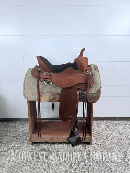 16.5” Circle Y Tucker Beartrap Western Trail Saddle Roughout Regular Tree - Western Saddle
