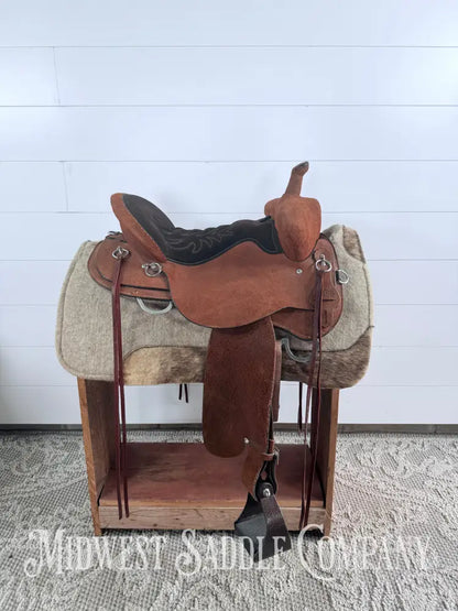 16.5” Circle Y Tucker Beartrap Western Trail Saddle Roughout Regular Tree - Western Saddle