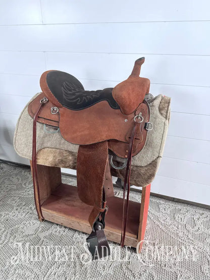 16.5” Circle Y Tucker Beartrap Western Trail Saddle Roughout Regular Tree - Western Saddle