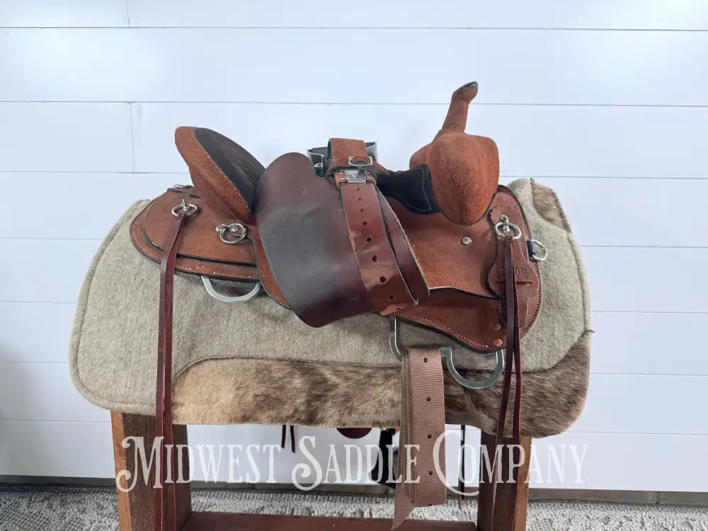 16.5” Circle Y Tucker Beartrap Western Trail Saddle Roughout Regular Tree - Western Saddle