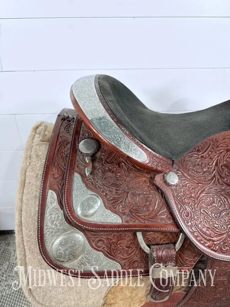 16.5” Circle Y Western Pleasure Silver Show Saddle 6.5” Gullet - Western Saddle