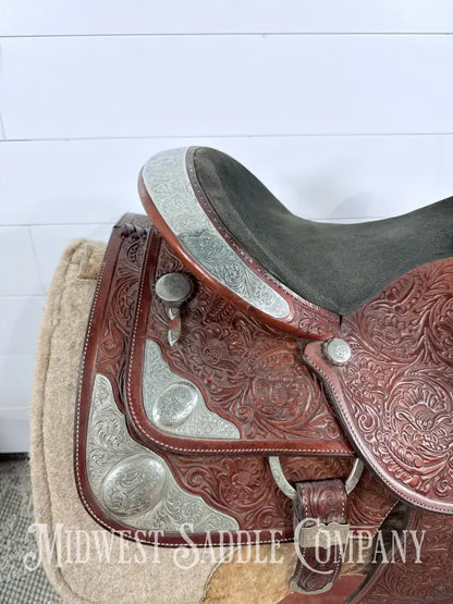 16.5” Circle Y Western Pleasure Silver Show Saddle 6.5” Gullet - Western Saddle
