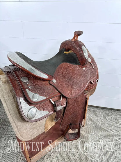 16.5” Circle Y Western Pleasure Silver Show Saddle 6.5” Gullet - Western Saddle