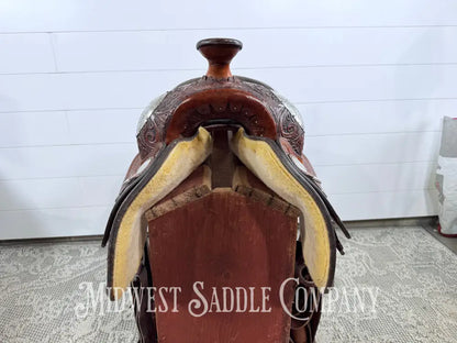 16.5” Circle Y Western Pleasure Silver Show Saddle 6.5” Gullet - Western Saddle