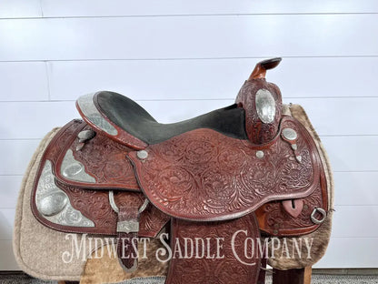 16.5” Circle Y Western Pleasure Silver Show Saddle 6.5” Gullet - Western Saddle