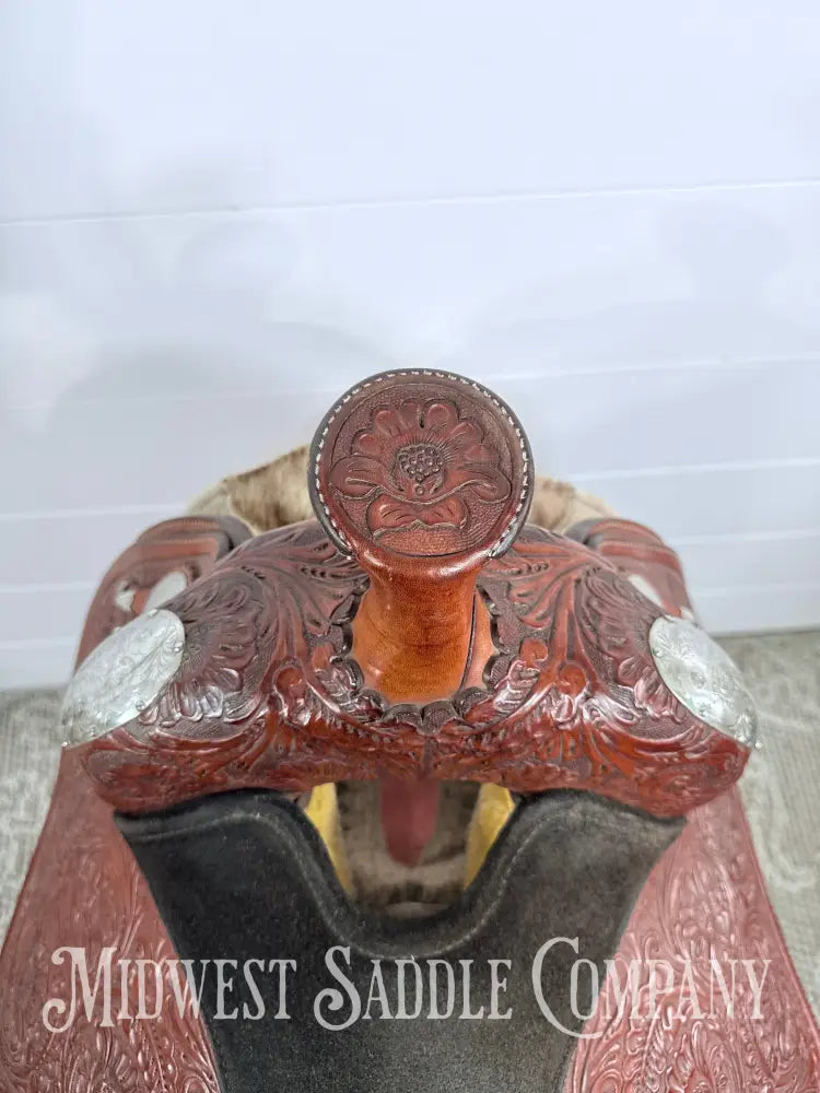 16.5” Circle Y Western Pleasure Silver Show Saddle 6.5” Gullet - Western Saddle