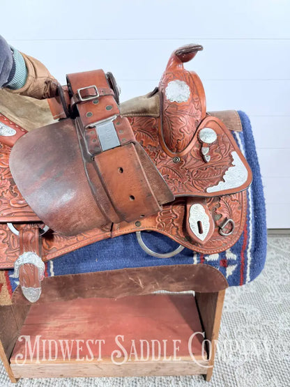16.5” J. Black Maker Custom Western Pleasure Show Saddle Hand Tooled - FQHB