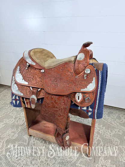16.5” J. Black Maker Custom Western Pleasure Show Saddle Hand Tooled - FQHB