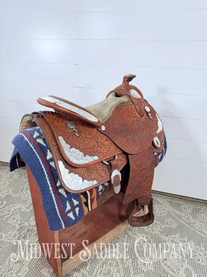 16.5” J. Black Maker Custom Western Pleasure Show Saddle Hand Tooled - FQHB