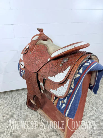 16.5” J. Black Maker Custom Western Pleasure Show Saddle Hand Tooled - FQHB