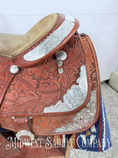 16.5” J. Black Maker Custom Western Pleasure Show Saddle Hand Tooled - FQHB