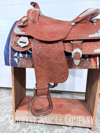 16.5” J. Black Maker Custom Western Pleasure Show Saddle Hand Tooled - FQHB