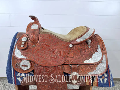 16.5” J. Black Maker Custom Western Pleasure Show Saddle Hand Tooled - FQHB