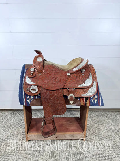 16.5” J. Black Maker Custom Western Pleasure Show Saddle Hand Tooled - FQHB