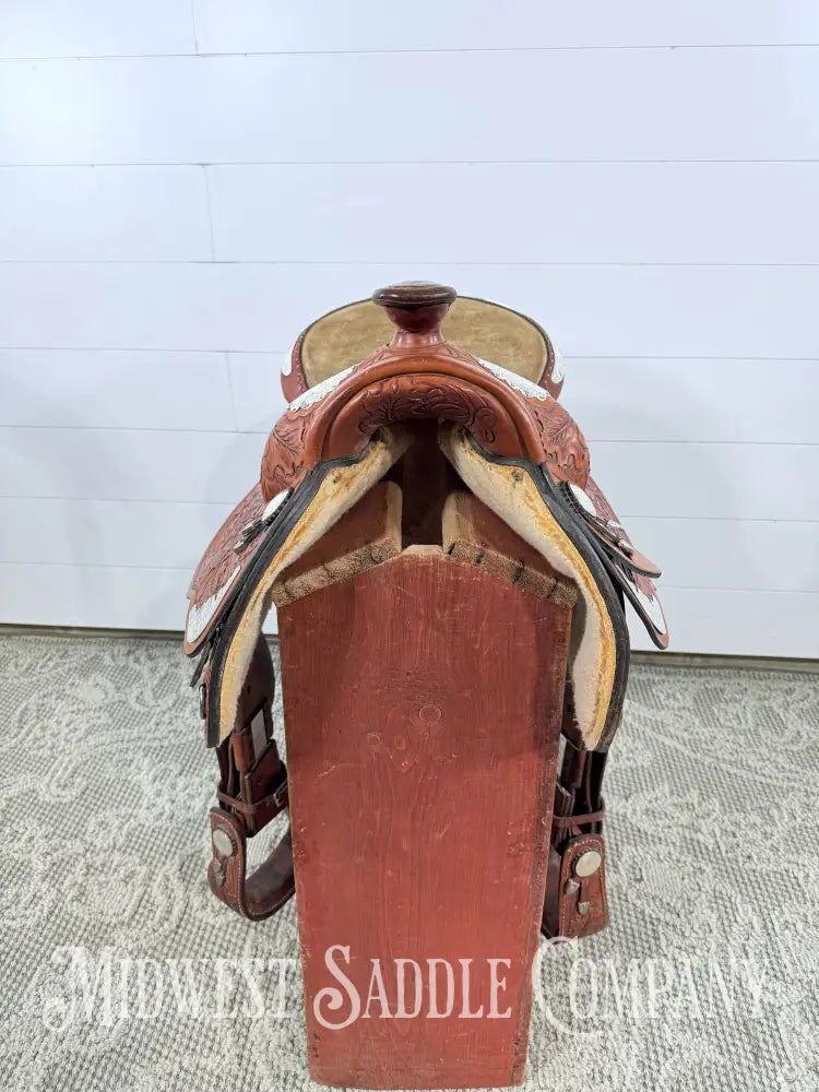 16.5” J. Black Maker Custom Western Pleasure Show Saddle Hand Tooled - FQHB