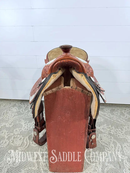 16.5” J. Black Maker Custom Western Pleasure Show Saddle Hand Tooled - FQHB