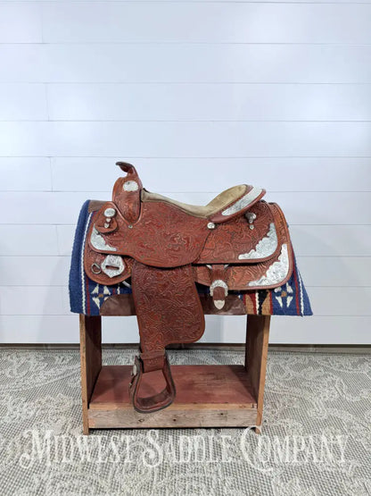 16.5” J. Black Maker Custom Western Pleasure Show Saddle Hand Tooled - FQHB