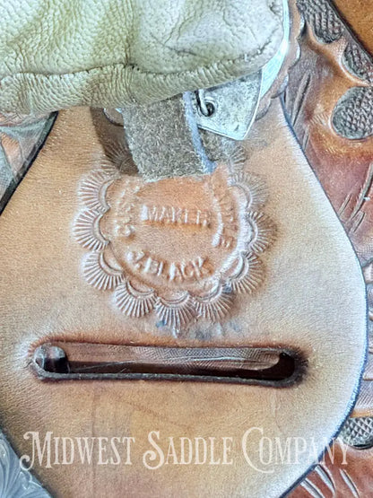 16.5” J. Black Maker Custom Western Pleasure Show Saddle Hand Tooled - FQHB