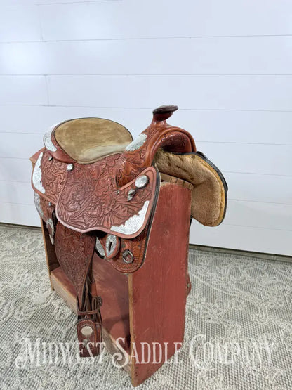 16.5” J. Black Maker Custom Western Pleasure Show Saddle Hand Tooled - FQHB