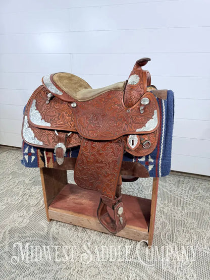 16.5” J. Black Maker Custom Western Pleasure Show Saddle Hand Tooled - FQHB