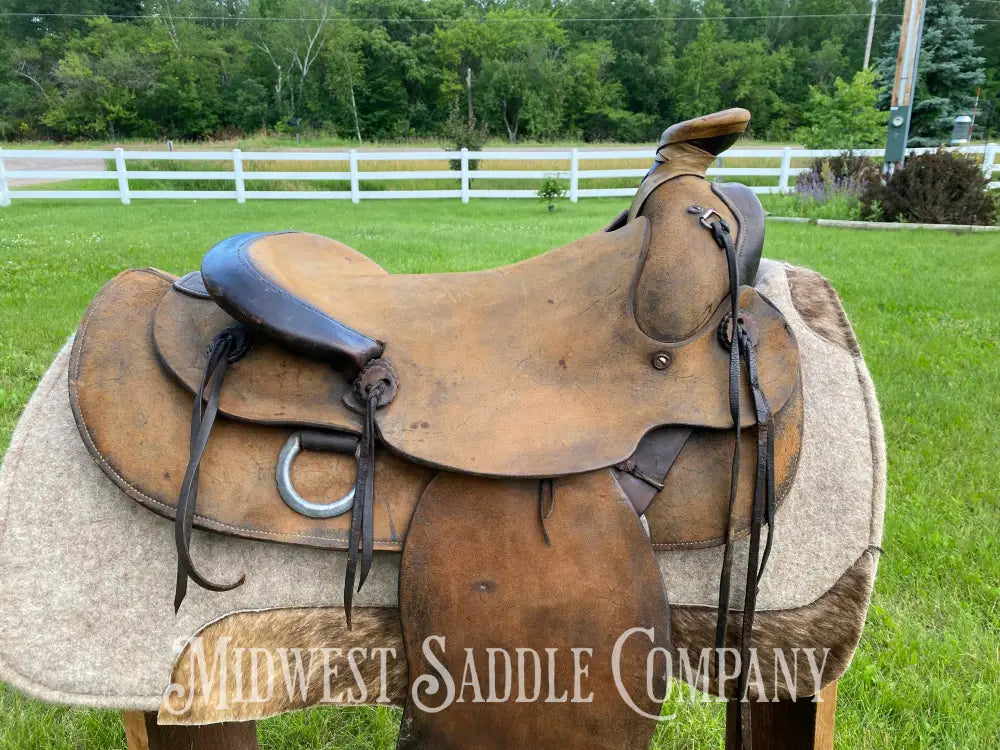 16’ Big Horn Western Rough Out Cutting Saddle