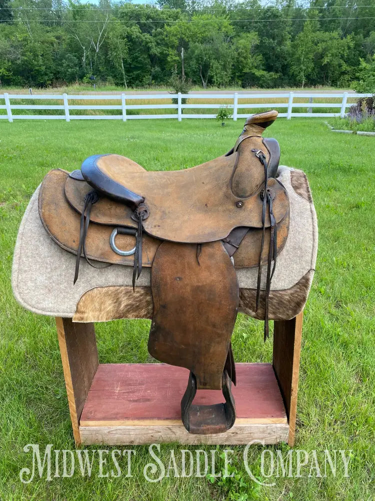 16’ Big Horn Western Rough Out Cutting Saddle