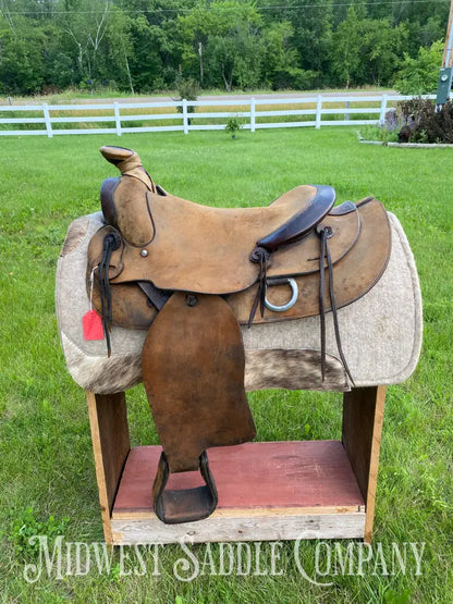 16’ Big Horn Western Rough Out Cutting Saddle