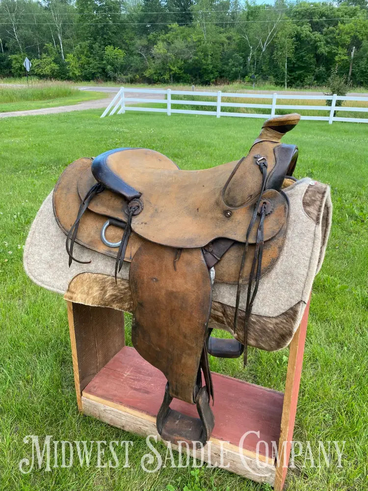 16’ Big Horn Western Rough Out Cutting Saddle