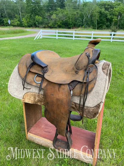 16’ Big Horn Western Rough Out Cutting Saddle