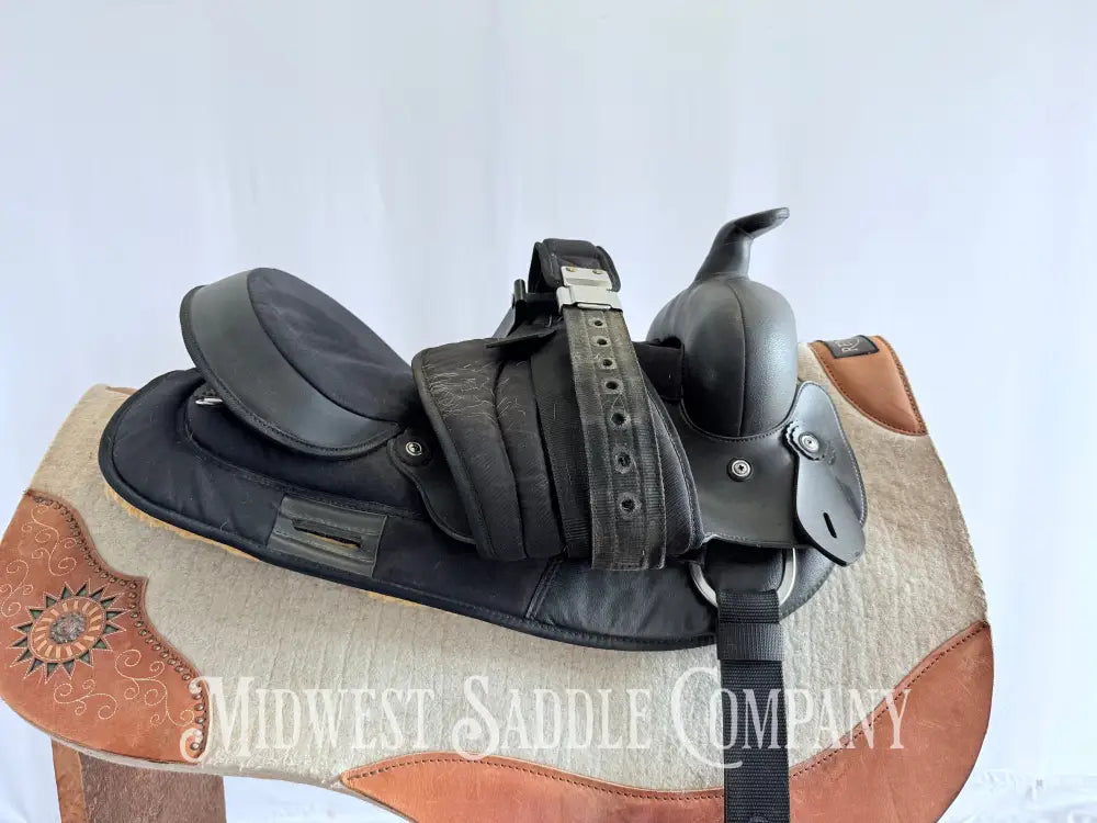 16” Circle P Black Synthetic Western Trail Saddle Lightweight Durable Western Saddle