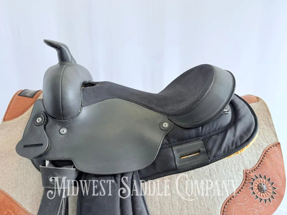 16” Circle P Black Synthetic Western Trail Saddle Lightweight Durable Western Saddle