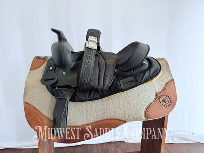 16” Circle P Black Synthetic Western Trail Saddle Lightweight Durable Western Saddle