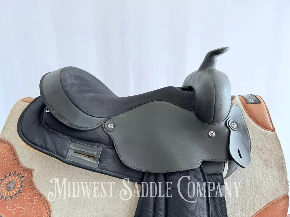 16” Circle P Black Synthetic Western Trail Saddle Lightweight Durable Western Saddle