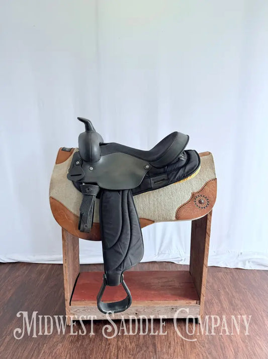 16” Circle P Black Synthetic Western Trail Saddle Lightweight Durable Western Saddle