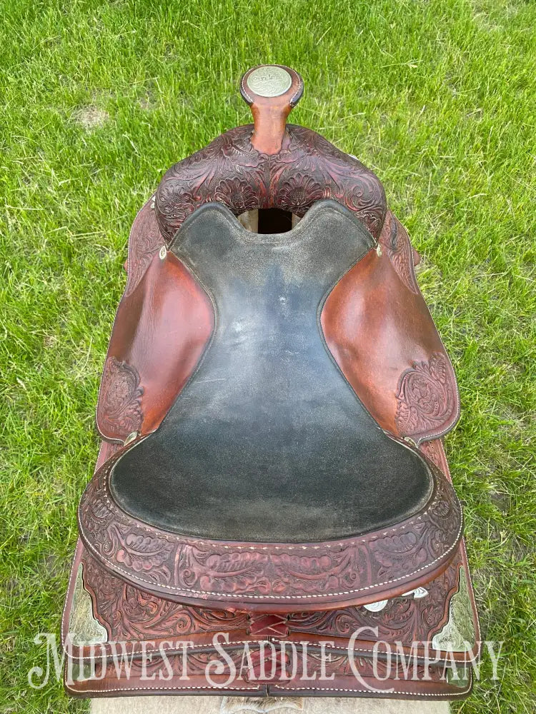 16’ Circle Y Equitation Western Horse Show Saddle - Engraved Silver Raised Gold Star