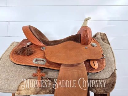 16” Circle Y Western Barrel Saddle Wide Tree FQHB 7” Gullet - 16” / 7” - Western Saddle