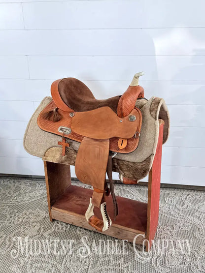 16” Circle Y Western Barrel Saddle Wide Tree FQHB 7” Gullet - 16” / 7” - Western Saddle